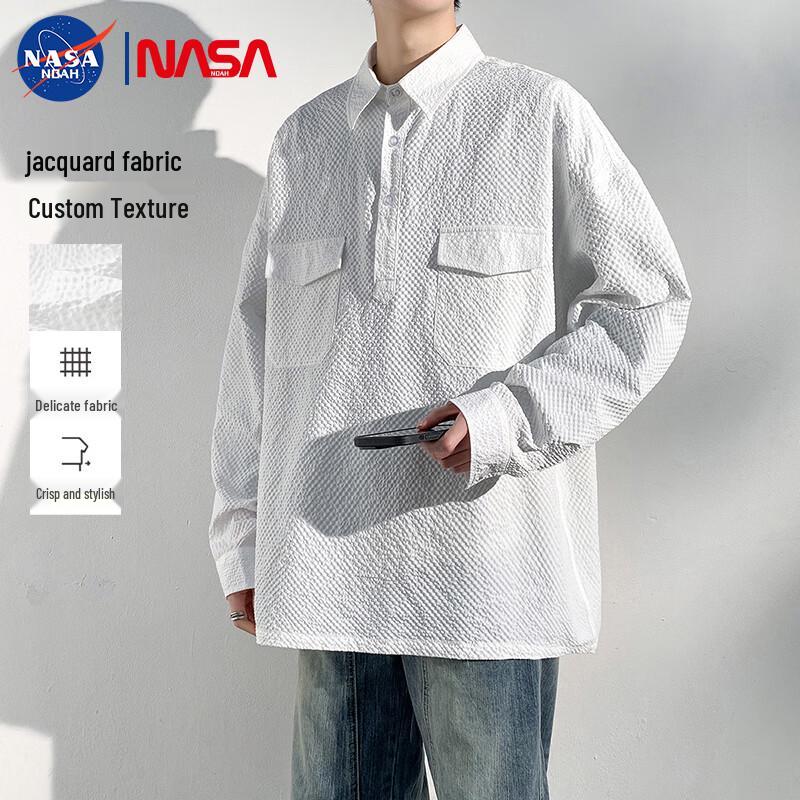 Мужская рубашка NASA NOAH, американская ретро, однотонная XL