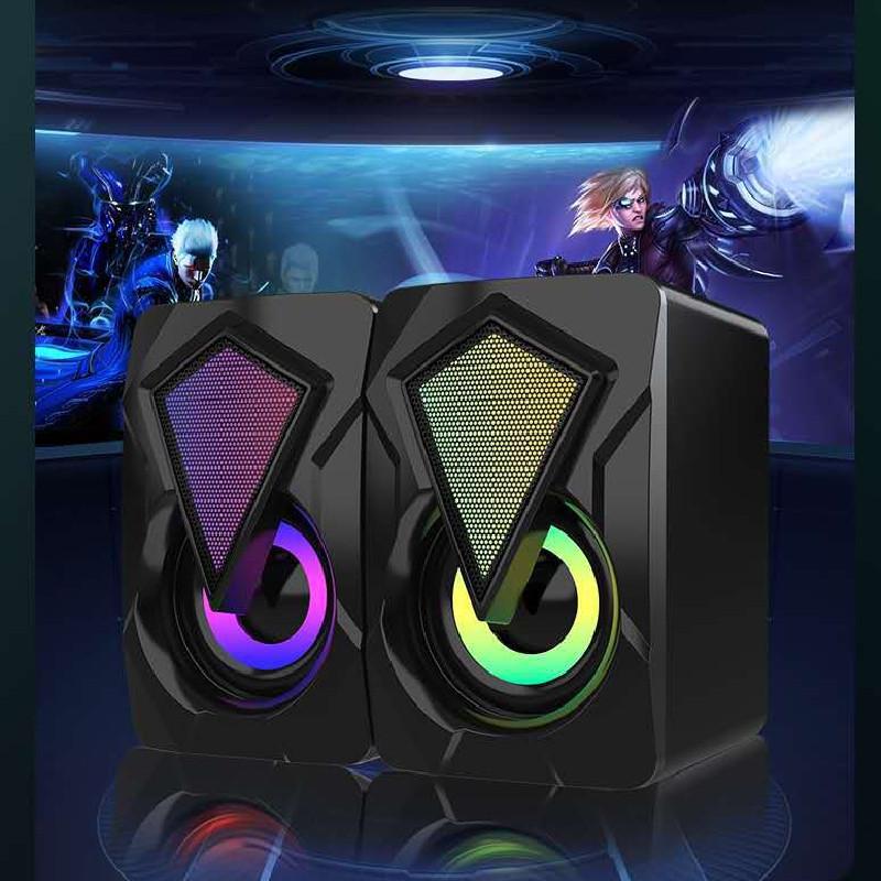 X2 Speakers Computer Led Light Subwoofer For Pc Computer Theater Usb Soundbox