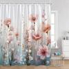 Watercolor Flowers Floral Shower Curtains Butterfly Greenery Plants Nature Home Decor for Bathroom Polyester Fabric Bath Curtain