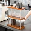 Multifunctional Wood Rack with 3 Layers Coffee Cup Display Stand Multilayer Storage Shelf Practical Cup Organizers