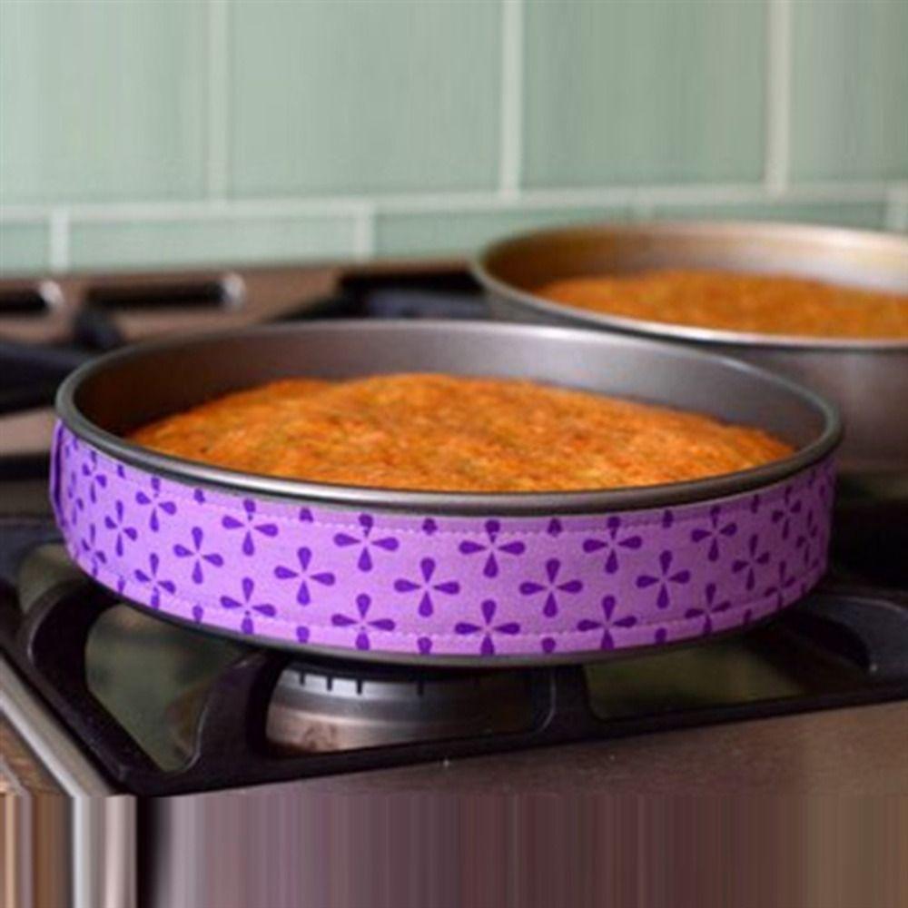 2/4Pcs Purple Baking Tray Protection Strap Cloth Bake Strip Belt Cake Pan Strips  Kitchen Gadgets