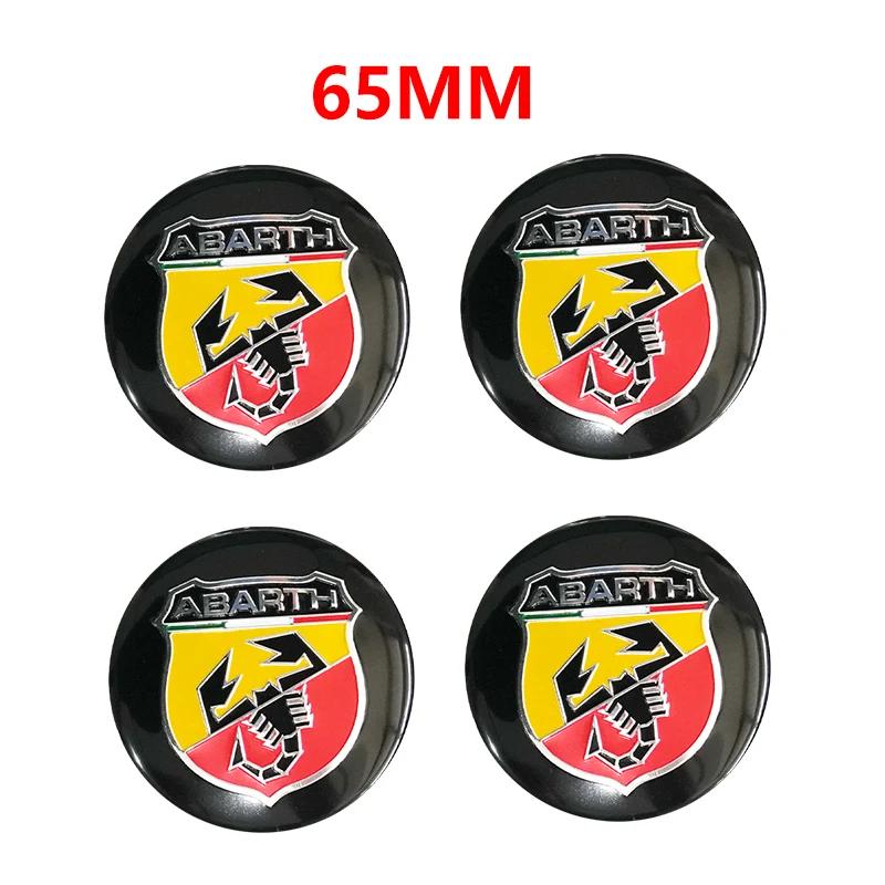 4pcs 65mm 60mm 3D logo car emblem Wheel Center Hub auto Rim refit dust-proof badge covers sticker styling accessories For FIAT