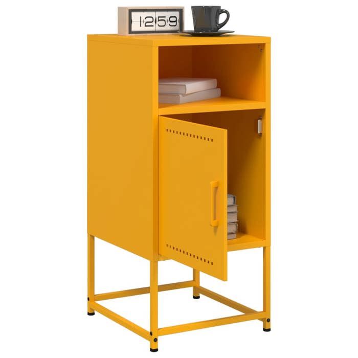 VidaXL Tables de chevet 2 pcs jaune moutarde 36x39x78 cm acier, armoire, armoire latérale, meuble de chambre à coucher, 846573