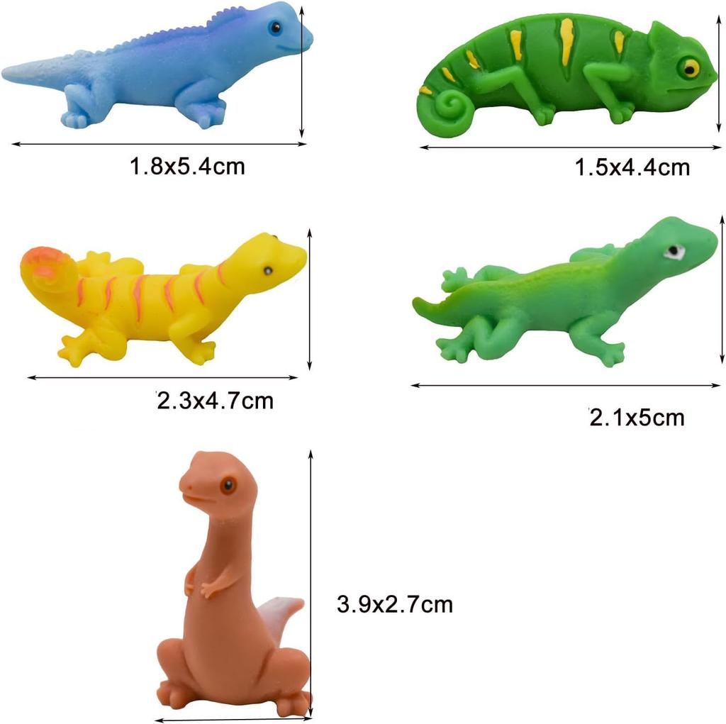 Pinenjoy 10-Piece Miniature Reptile Resin Lizard Figures, Educational Toys for Insects, Fairy Gardens, Terrariums, and Bonsai, for Learning About