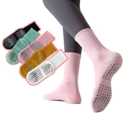 1/3P Sports Socks Yoga Cotton Mid-tube Bottom Professional Silicone Indoor Fitness Barre Socks Gym Dance Pilates Non Slip Socks