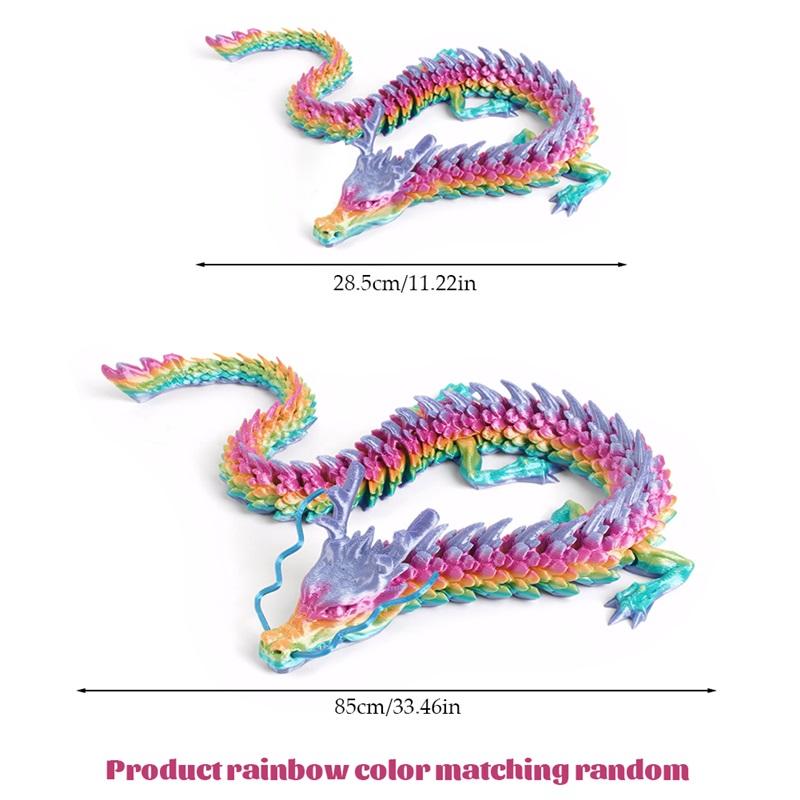 2Pcs 3D Printed Full Articulated Dragon Model Colored Desktop Dragon Ornament Conjoined Dragon Ornaments Gift for Friend