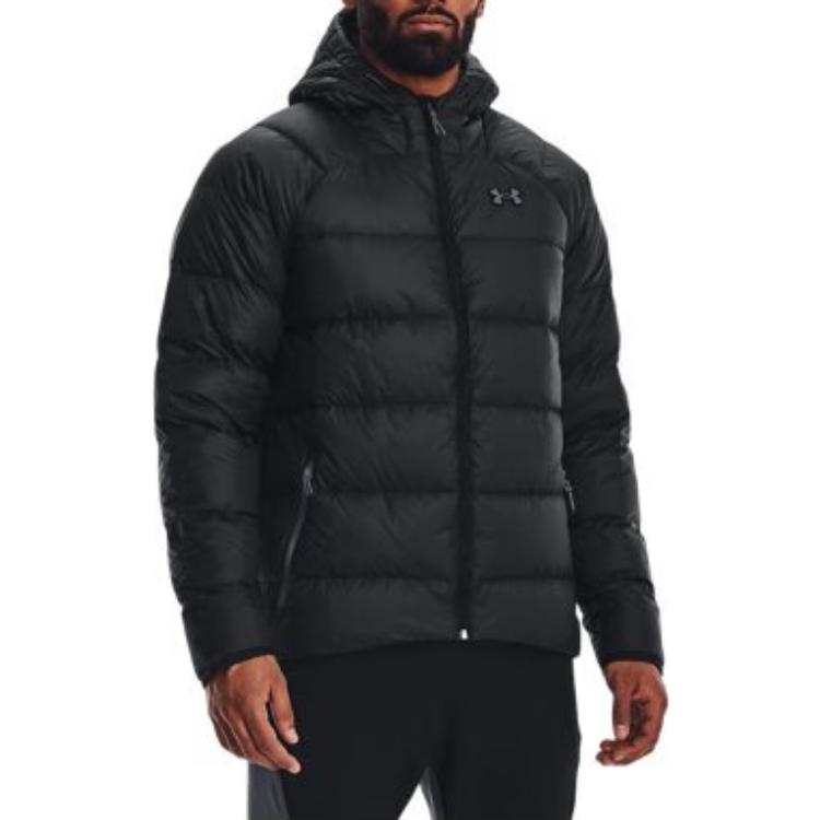 Under Armour Down Jackets Men's Black Hooded Thickened Other 1364903-003