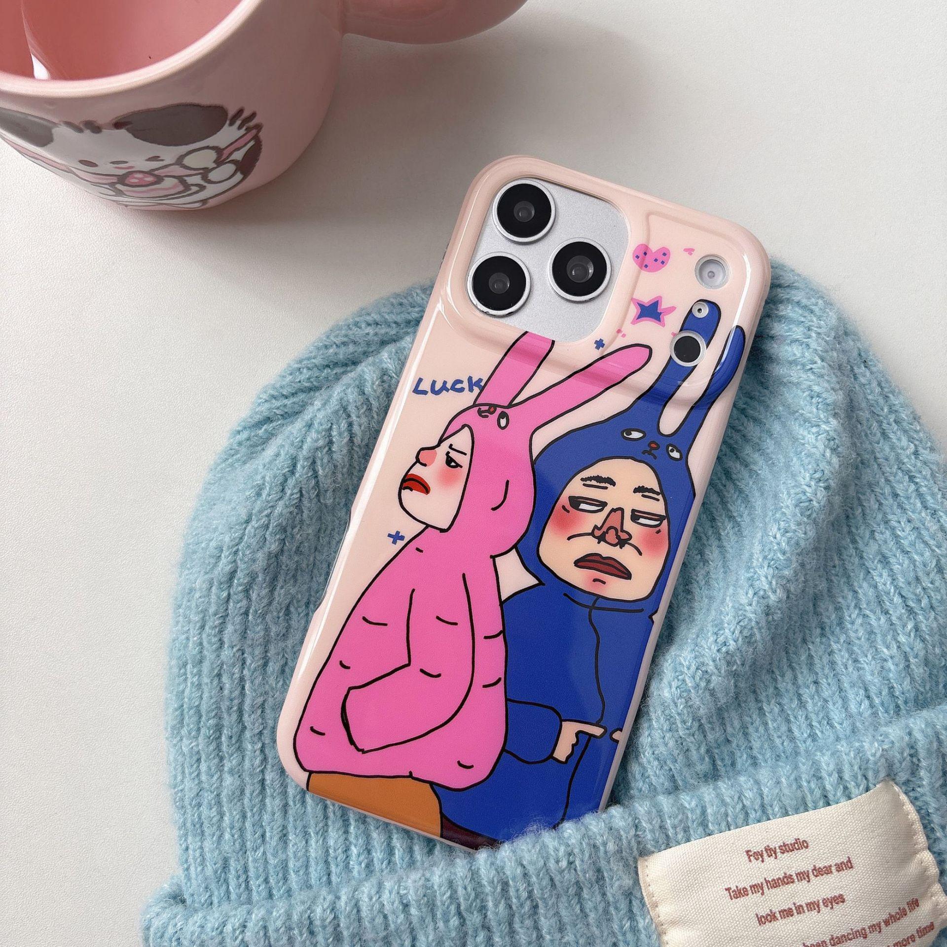 

Cartoon Couple Outfit Illustration Phone Case for iPhone 17 Pro Max and Apple 16, IMD Design 14/15. 16