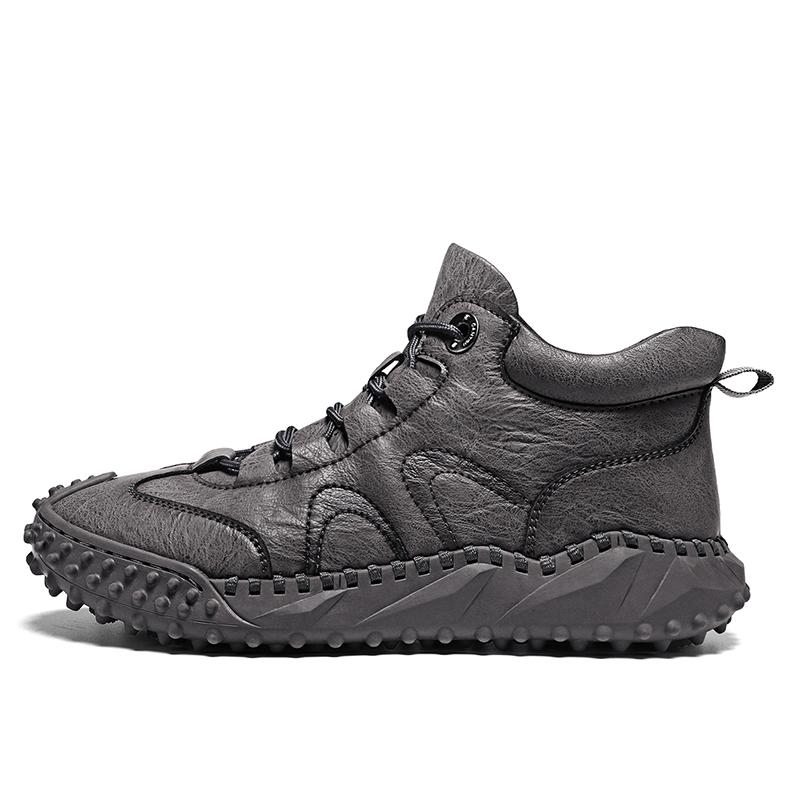 38-46 Fall/ Winter Mens Handmade  Leather  Soft Sock Ankle Boots Autumn Winter Men Boots Men's Ankle Boots Handmade Plush Shoes Casual Shoes