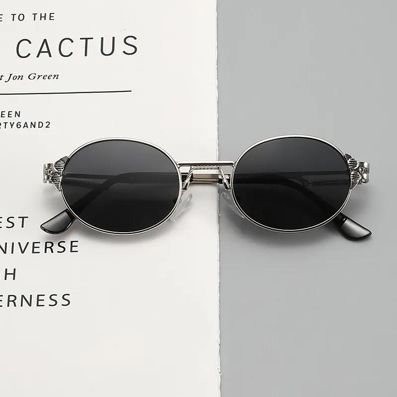 Y2k Retro Steampunk Sunglasses for Men Women Round Spring Metal Sun Glasses Eyewear UV400 Designer Sunglasses Gafas De Sol Mujer