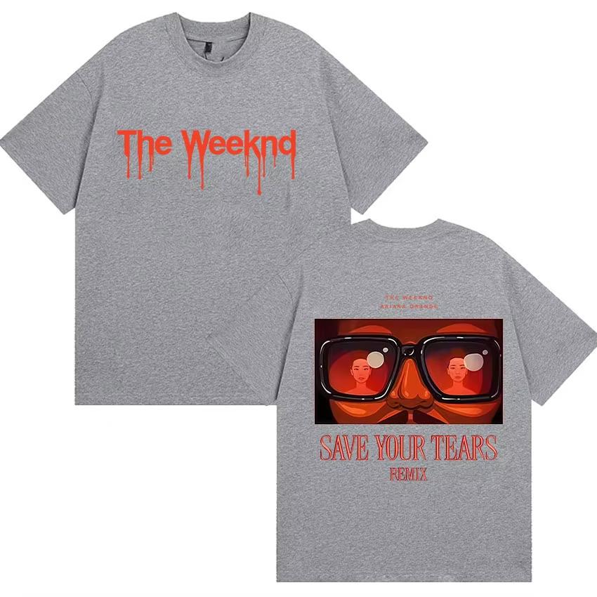 The Weeknd Ariana Orande New Album Graphic T Shirts Mens Womens Vintage Hip Hop pure Cotton Tshirt Fans Streetwear
