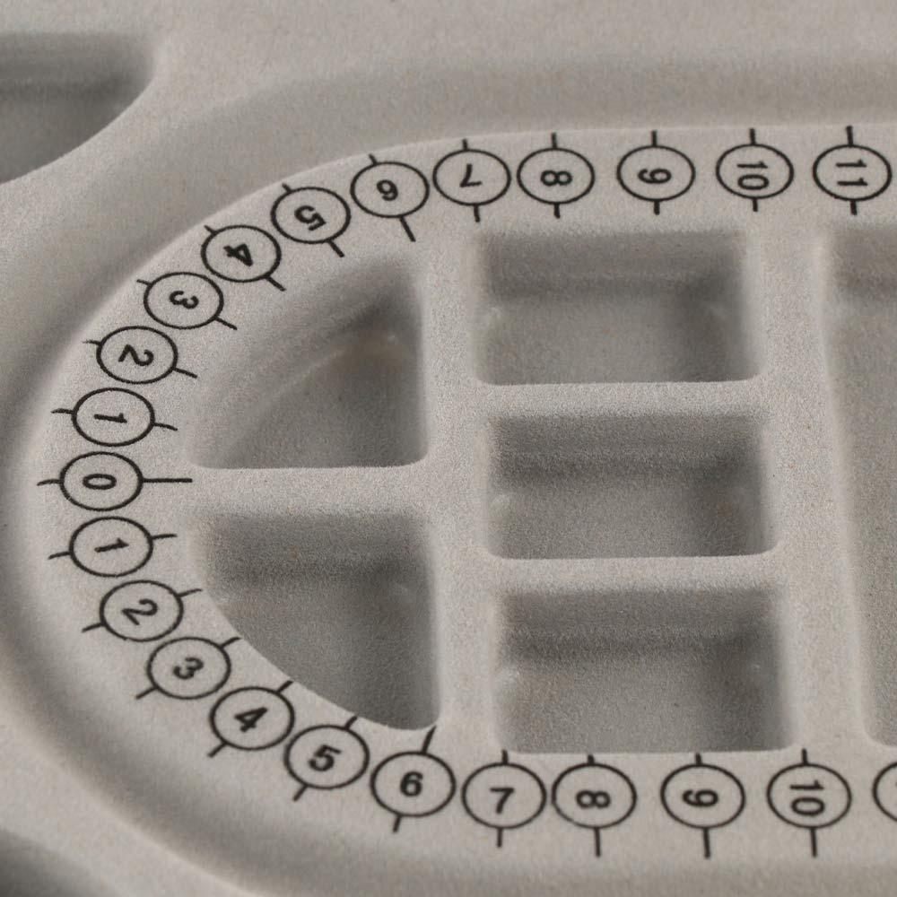 Plastic Resin DIY Necklace Tool Gray Flocked Bead Board Measuring Tool Jewelry Design Tool