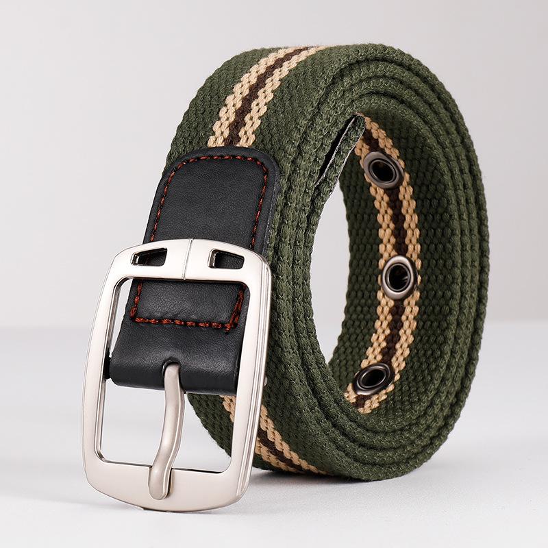 

Men s Versatile Woven Canvas and Leather Belt - Durable, Stylish, Casual Waist Accessory for Jeans and Workwear.