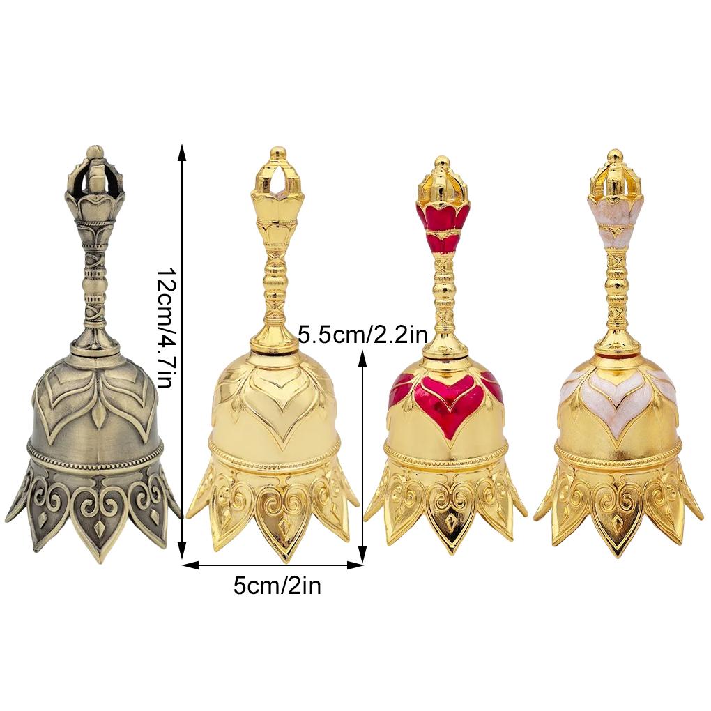 Fashionable Clear Sound Hand Bell Bronze Metal Retro Rose Church Bell Golden Dinner Bell For Restaurant Bar Jingle Bell Church