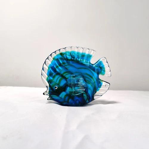 Multicolor Spotted Tropical Fish Delicate Glass Sculpture Classy Home Decoration Glass Fish Exquisite Room Home Decoration Craft