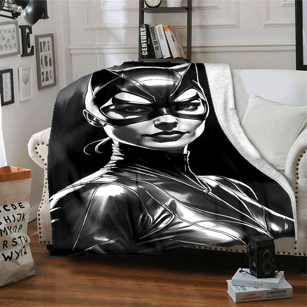 Batman Theme Printed Blanket - Perfect for Couch, Bed, Travel & Outdoor Use | Machine Washable, Cozy & Durable.