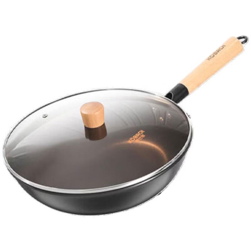 Kangbahe 30cm Traditional Iron Wok with Lid