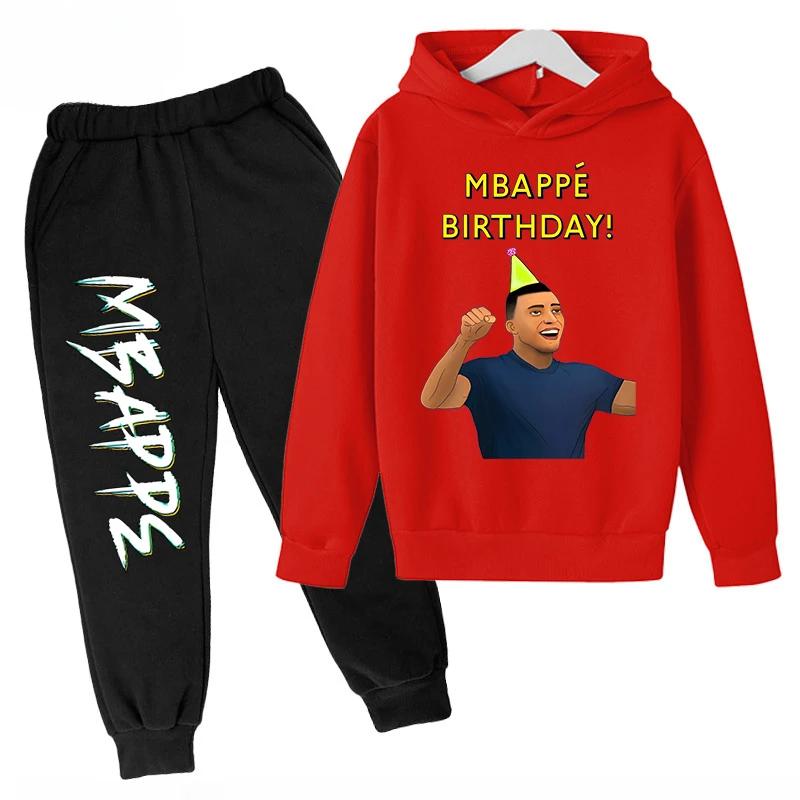 

Spring and Autumn Mbappe Printed Children s Hoodie Set Sweatshirt Pants Sportswear 2-piece Set for Boys and Girls Kids Clothes 100
