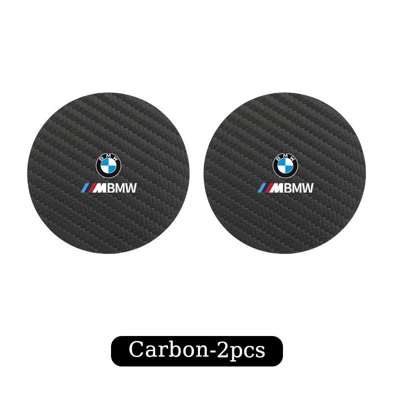 Nouveau 2 Pièces Style de Voiture Porte-gobelet Sous-verre Tapis Antidérapant Pad pour Boisson en Carbone Pour BMW X1 X2 X3 X4 X5 X6 X7 G20 G30 6GT E46 E90 E60