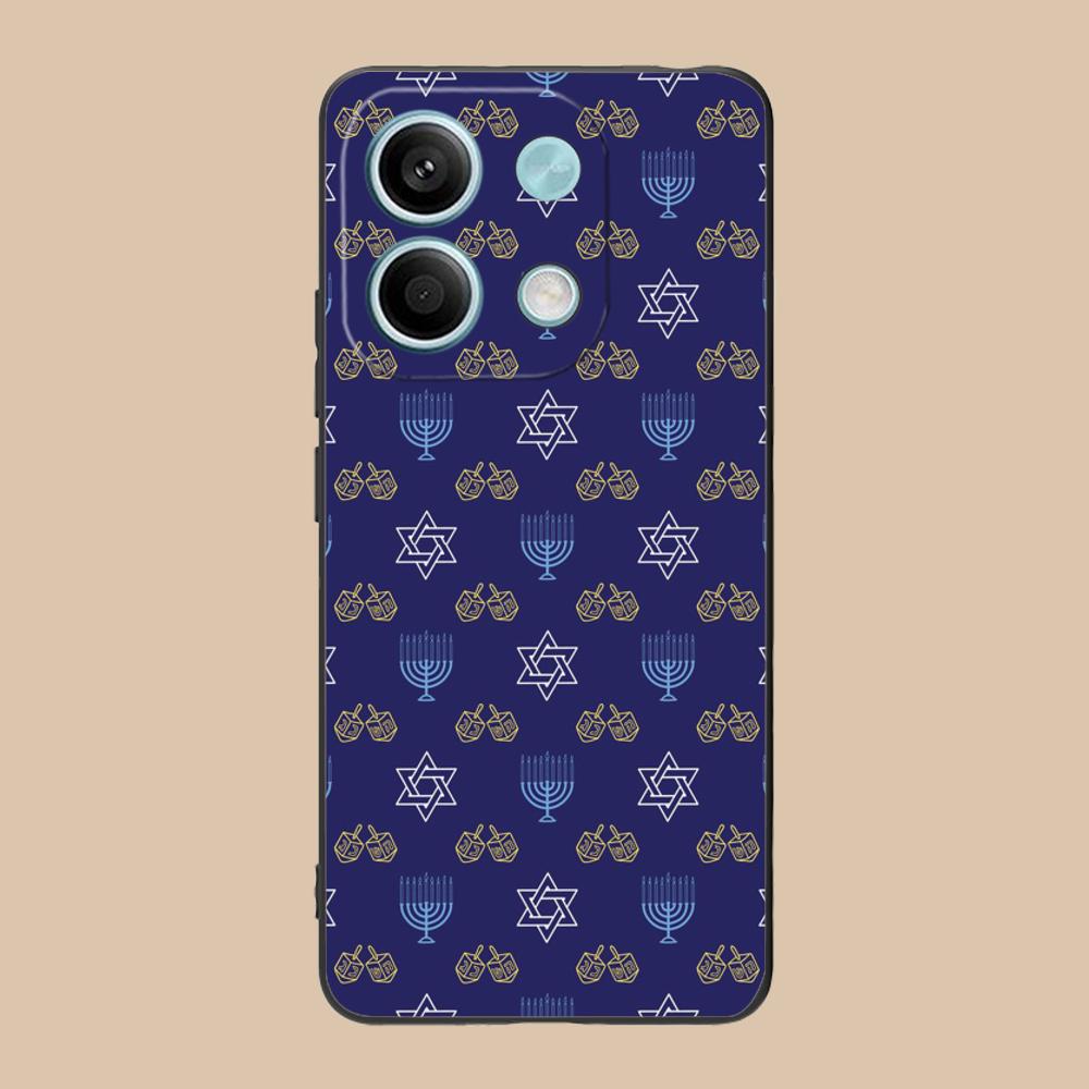 

Jewish Hanukkah Mobile Phone Case for Xiaomi 15 14 13 12 Mi 11 T Ultra Lite Pro S X 5G Colorful Printing Cover Luxury Cellphones xiaomi 15