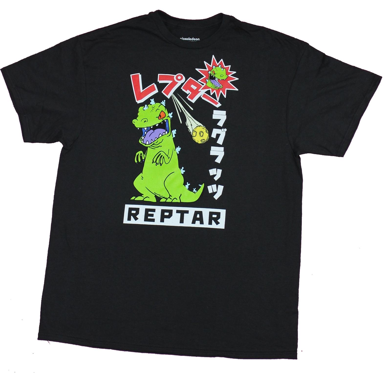 Rugrats Mens T-Shirt- Reptar Meteor Strike Below Kanji Image S