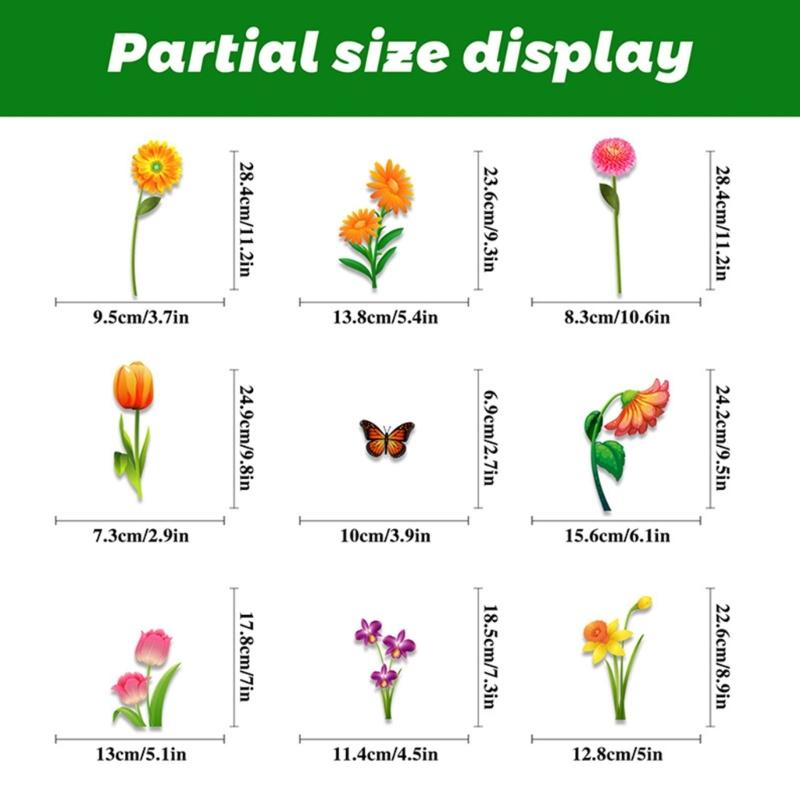 Window Cling Decal Butterfly Flower Pattern Friendly PVC No Residues Easy Application