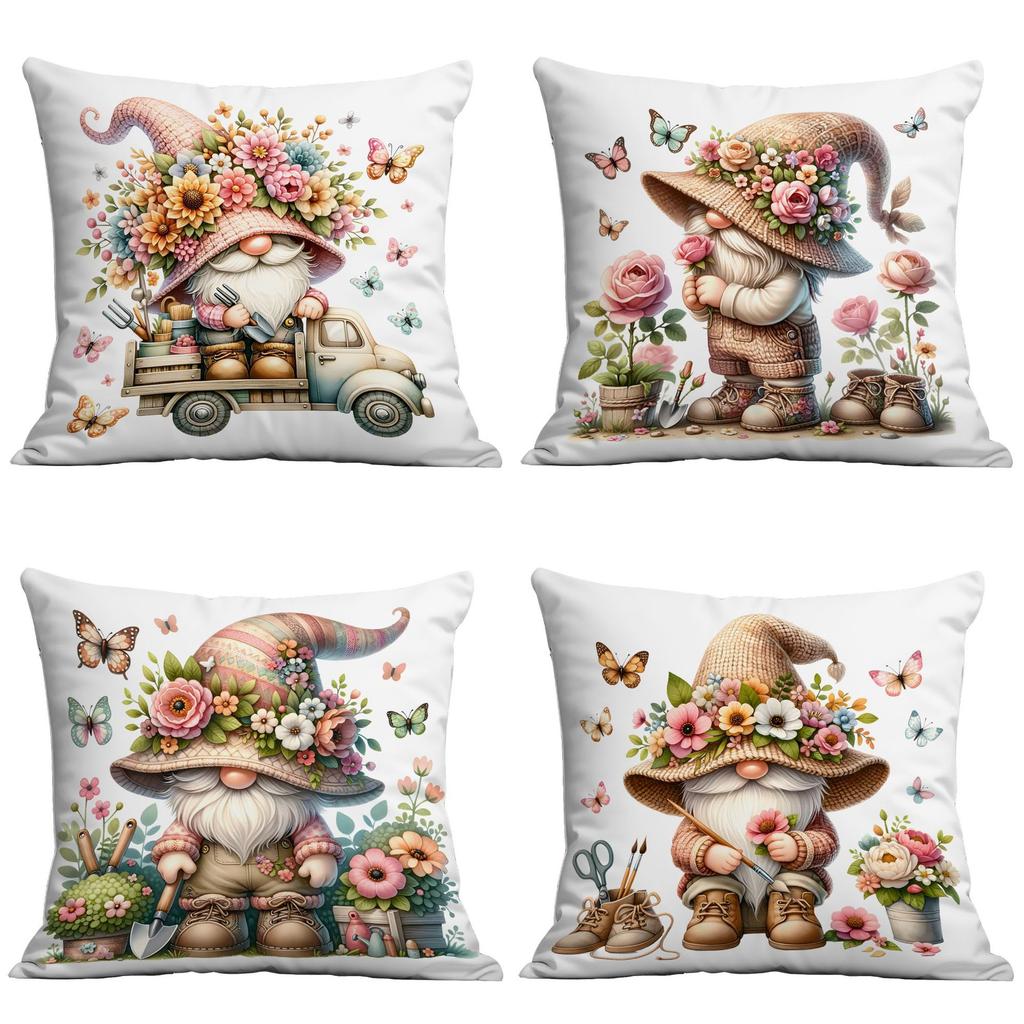 New Watercolor Spring Garden Elf Pillowcase Home Sofa Cushion Pillowcase