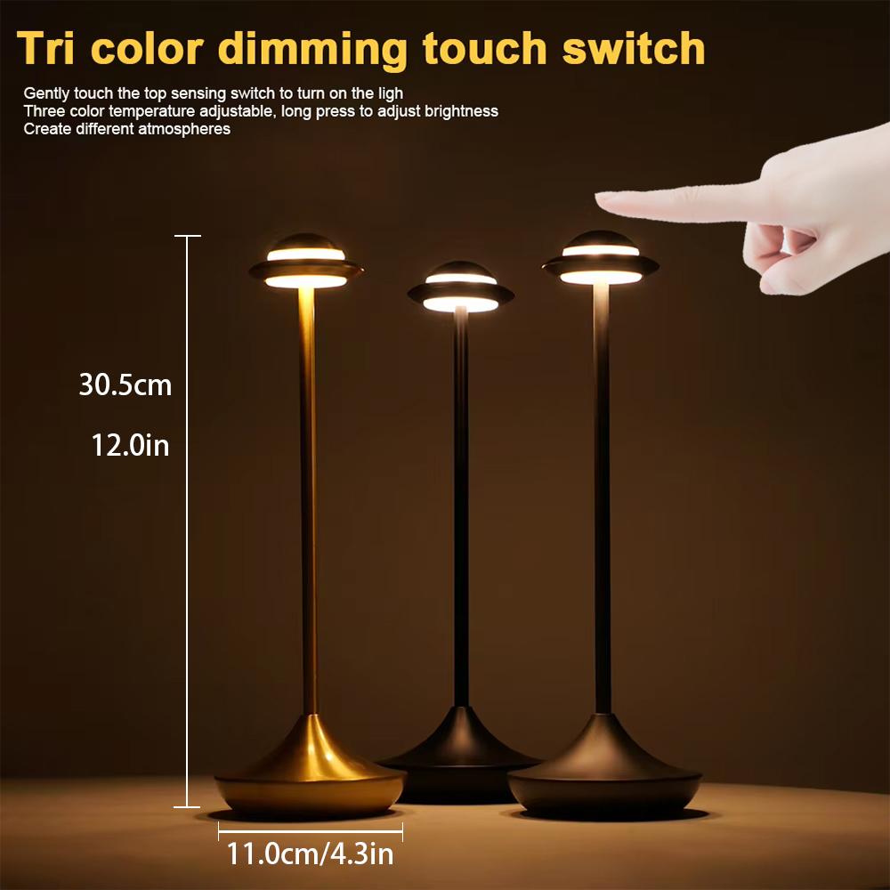 USB Metal Rechargeable Table Lamp Desk Light 3 Colors Adjustable Creative Touch Led Lamp  Desktop Ambient desk lamp Lighting Bed