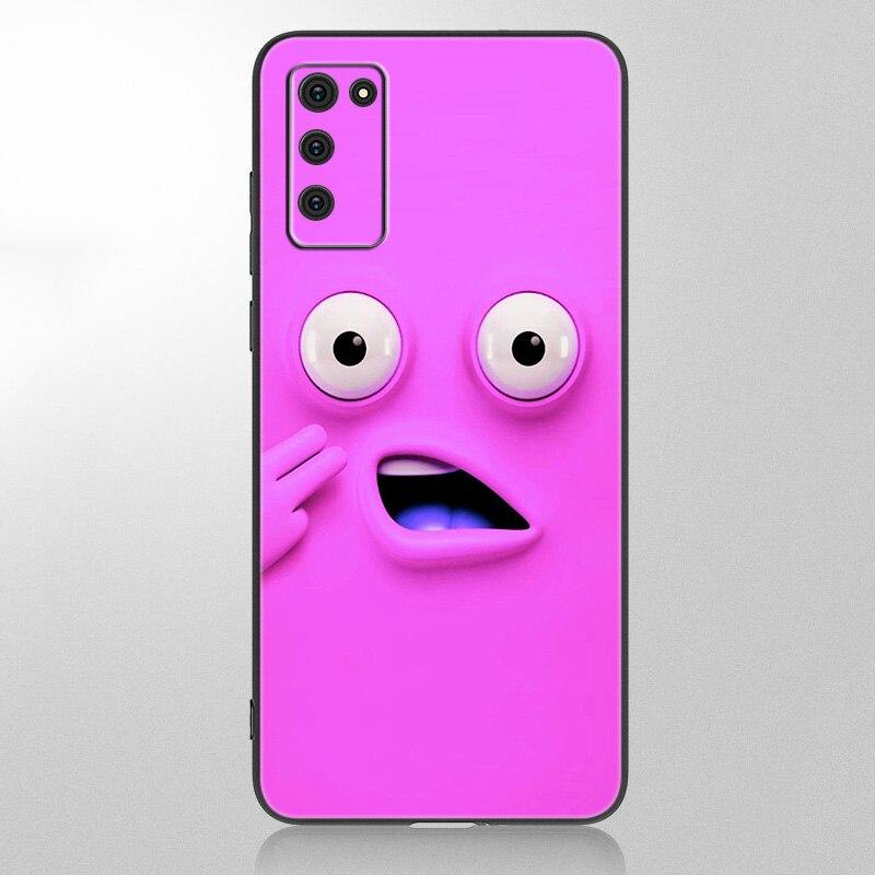 

Чехол для телефона с 3D забавным лицом для Samsung Galaxy A12 A02S A22 A32 A52 A72 A71 A51 A41 A31 A21 A11 A50 A70 A10S A20S, черный мягкий чехол Samsung A72
