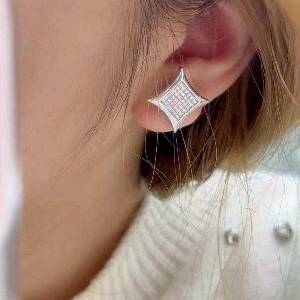 Orecchini a Perno Quadrati Iced Out in Moissanite Rame Gioielli Hip Hop Per Uomini Donne