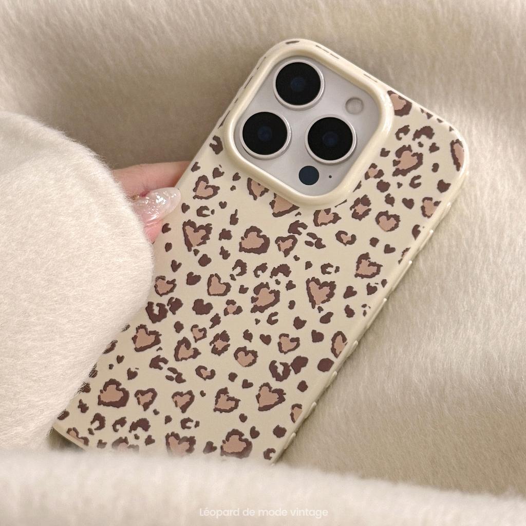 Vintage heart leopard print suitable for Apple devices17Phone case iphone16All Inclusive15promax Personality13Soft