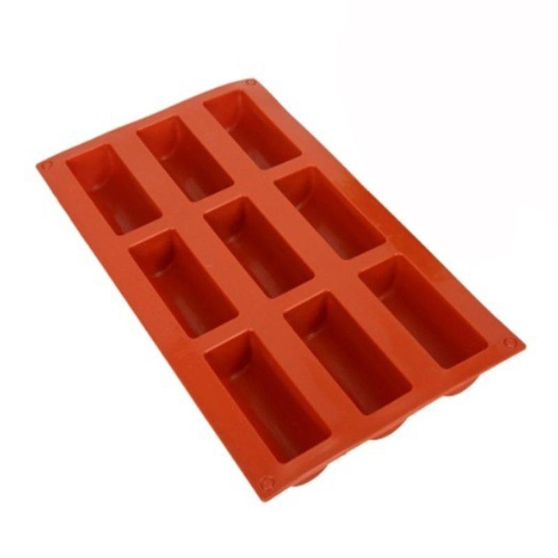9 Cells DIY Fondant Mousse Cake Silicone Moulds Candy Chocolate Gumpaste Moulds Semi-Cylindrical Strip Shaped Cake Trays