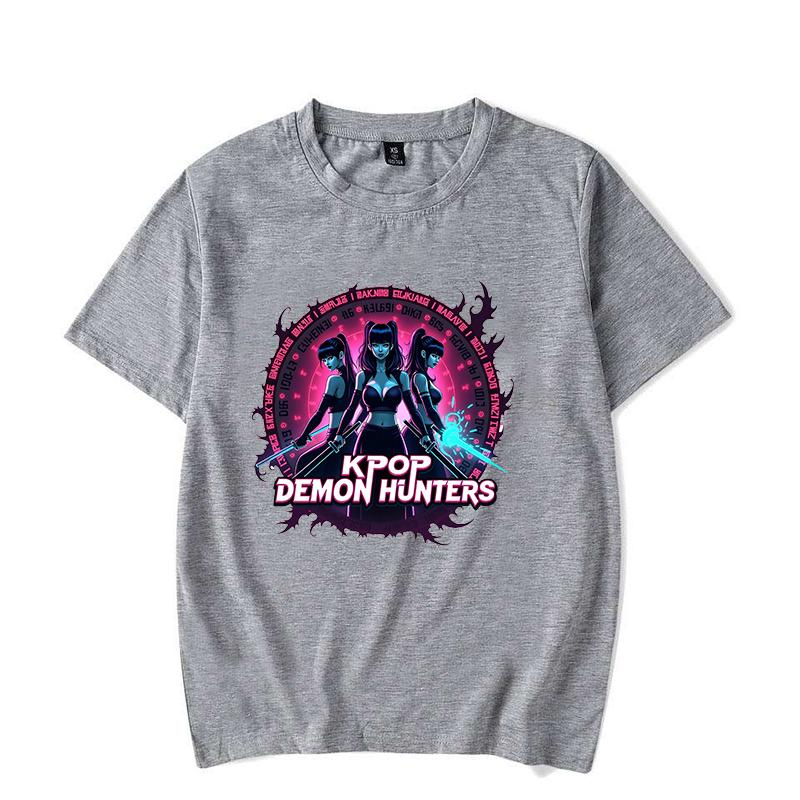 

Новая K-pop футболка с принтом «Охотники на демонов» для женщин, мужчин, подростков, модная, в стиле хип-хоп, Харадзюку, повседневная, с коротким рукавом, топы, футболки 4XL