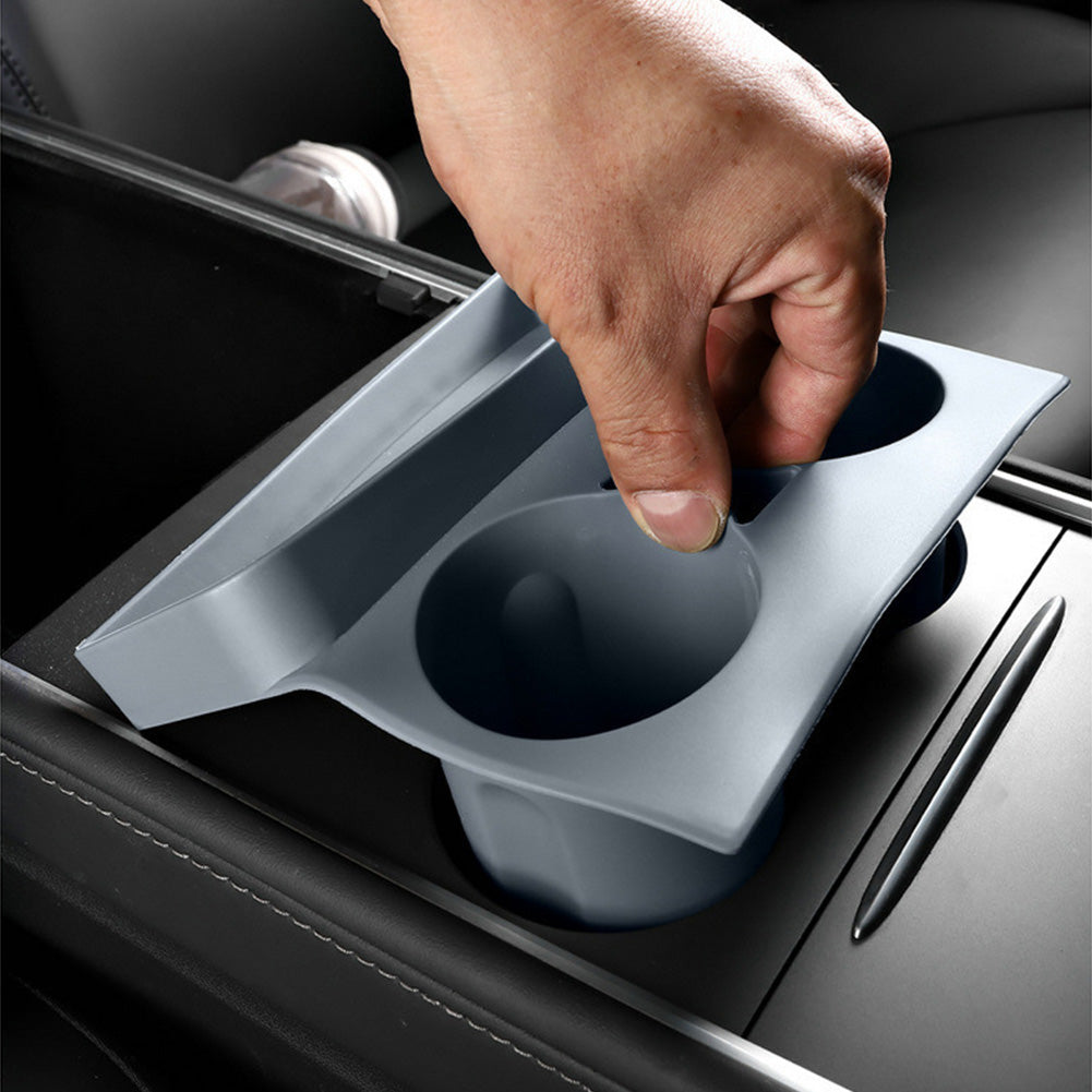 Car Center Console Water Cup Holder Insert Water Cup Holder Limiter 2-Hole Anti Slip Mat For Tesla Model 3/Y Accessories