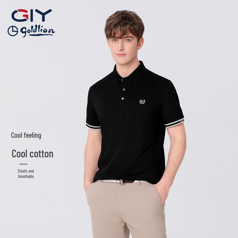Goldlion Men's Breathable Short-Sleeve Polo T-shirt