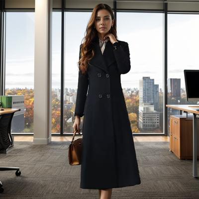 Autumn and Winter New Women's Clothing Over The Knee Thickened Large-size Woolen Coat