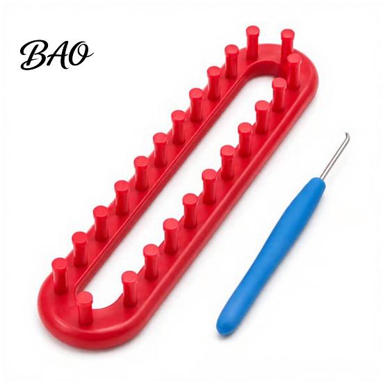 Shawl Knitting Tool Long Loom Hook Set, Beginner for DIY Hat Wool Supplies Scarf Shawl, Plastic Rectangular Yarn Weaving with Crochet Blanket Making