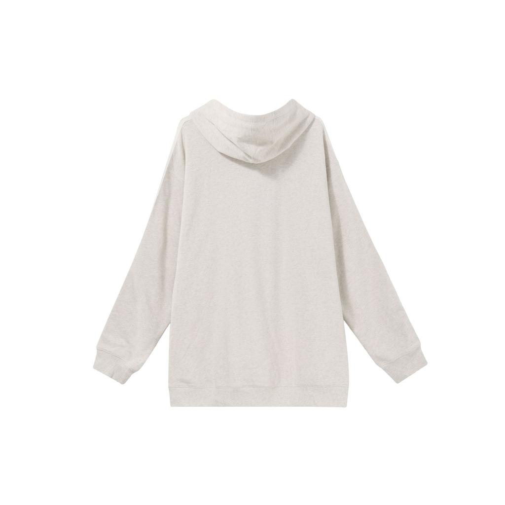 Adidas X Ivy Park Reflective Logo Print Pullover Hoodie Loose Fit Casual Streetwear Unisex Creamy Beige H21209