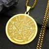Coliere cu Pentagramă Ebraică Tetragrammaton din Oțel Inoxidabil pentru Bărbați Culoare Aurie Lanț Masculin Bijuterii colar masculino N1163S
