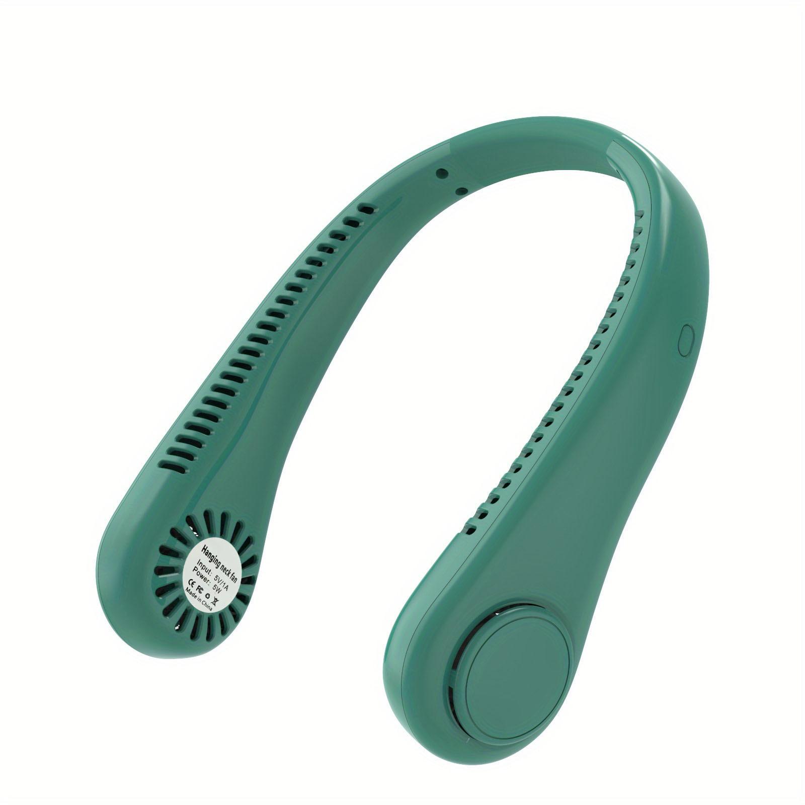 

Перезаряжаемый портативный шейный вентилятор, 1 шт., безлопастной персональный вентилятор для занятий спортом на открытом воздухе, решение для охлаждения без помощи рук зелёный