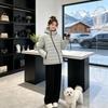 New oblique zipper ribs hooded couple cotton clothes women's fashion loose large size light cotton clothes