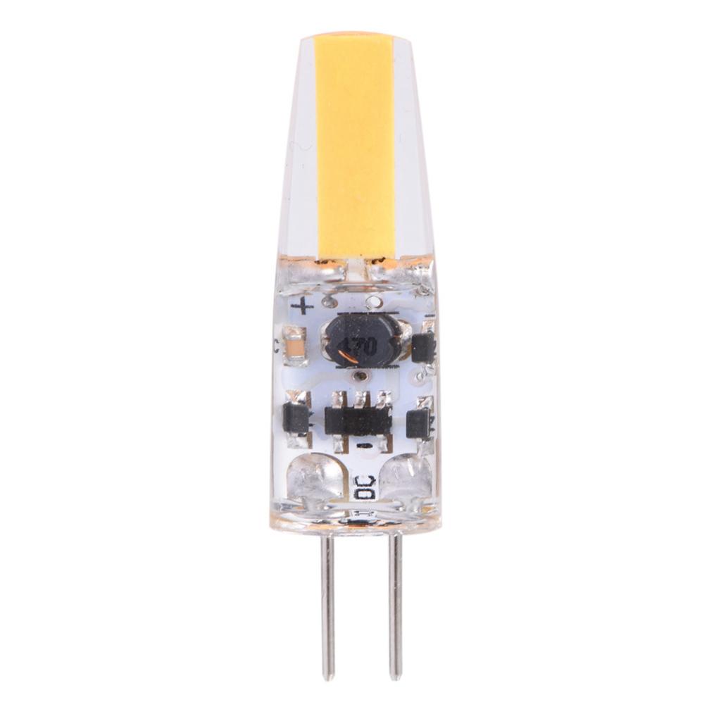 10Pcs ACCelsiusDC12-24V G4 COB LED Light Bulbs NOn Dimmable Silicone Lamp Fixtures (Warm White)