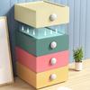 Desktop Storage Box High Capacity Stackable with Knob Store Cosmetic Jewelry Box Desktop Case Household Supplies