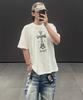 Damiswi Vintage Cracked Cross Graphic T-Shirt_White