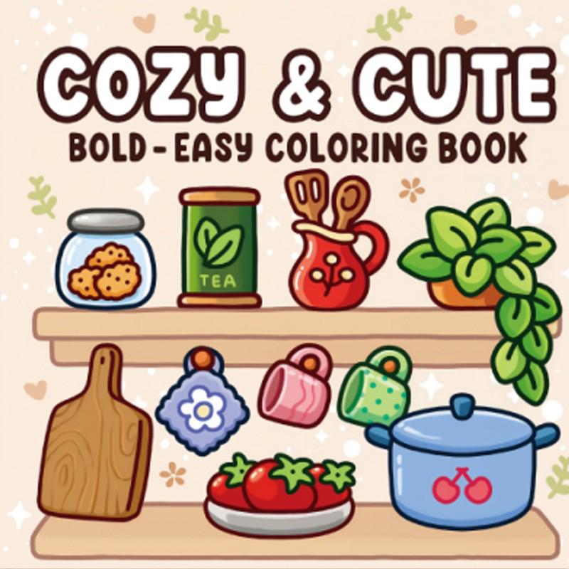Cross-Border Adult & Teen Coloring Book: Cute Animal Characters for Easy Coloring