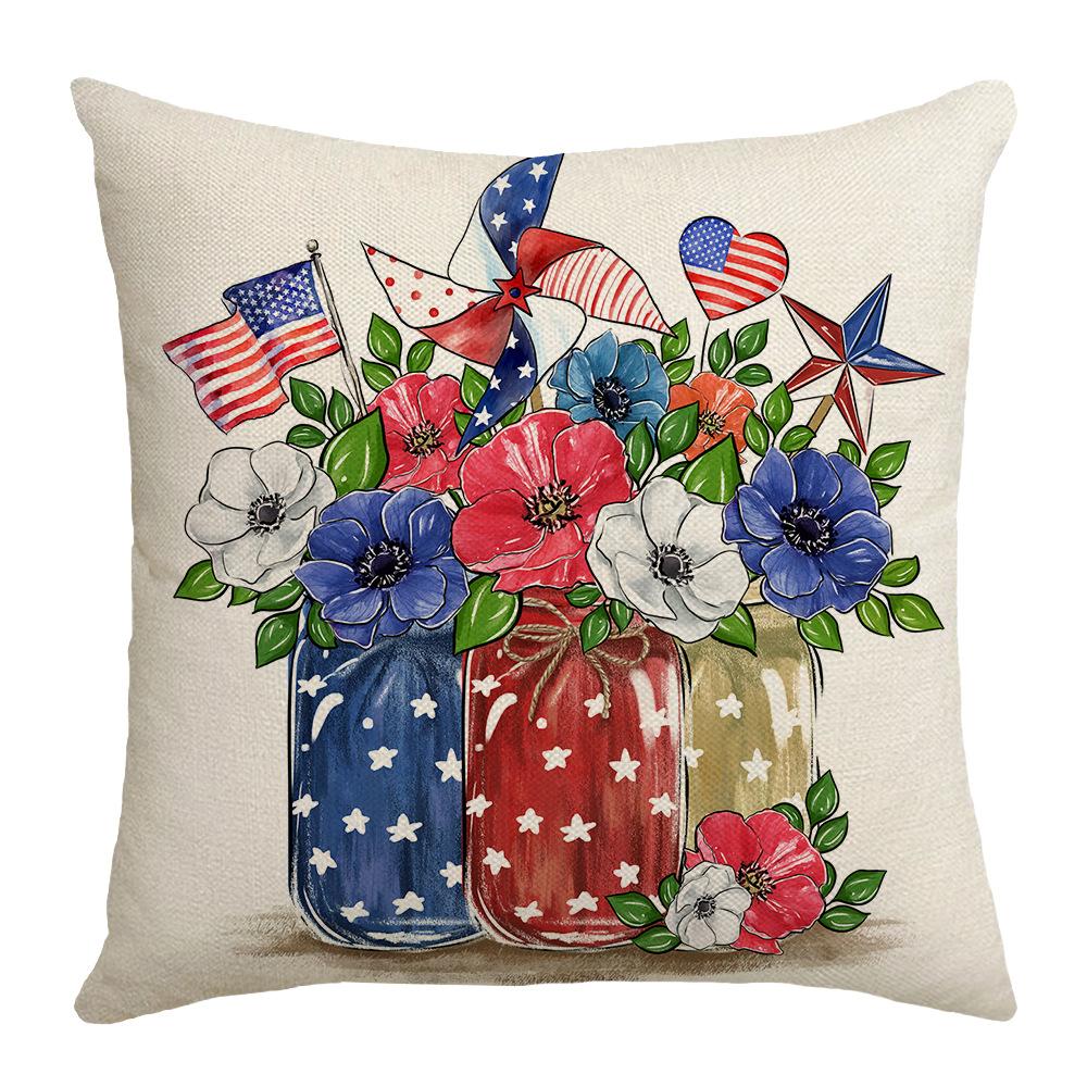 New Independence Day Letter Printed Cushion Cover Festive Atmosphere Cushion Cover Home Sofa Cushion Cover