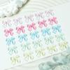 1Bag Pink Candy Ribbon Bows 3D Nail Charm Transparent Jelly Color Summer Nail Decoration Accessories DIY Manicure Decor Parts