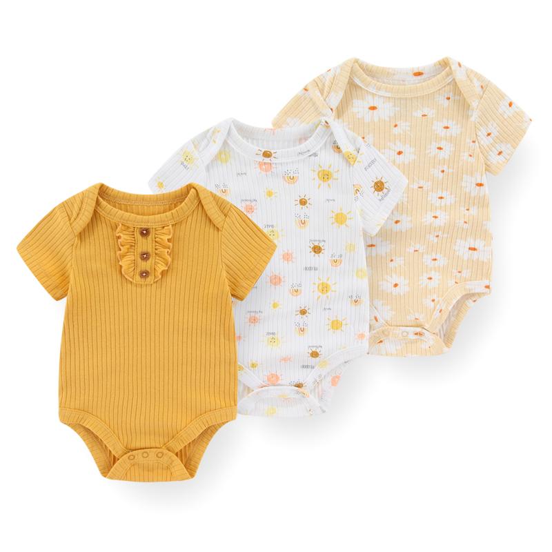 

Летний комплект боди для малышей из 3 предметов с короткими рукавами и рождественской одеждой для новорожденных мальчиков и девочек 6-9Months