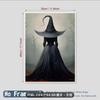 Halloween Witch Decorative Oil Painting on Canvas with Pine Wood Frame