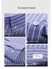2025 Men's Striped Cotton Oxford Long Sleeve Button-Down Cardigan Shirt, Plus Size Available